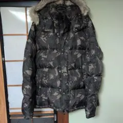 迷彩 フード付きダウンジャケット