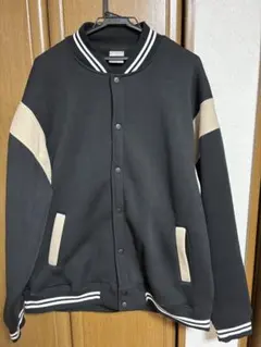 スタジャン風ジャケット ブラック/ベージュ