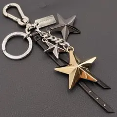 Y2K COACH Triple Star Mix Charm Key Ring