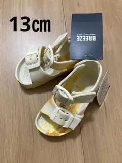 B【新品】BREEZE キッズサンダル　イエロー　13㎝
