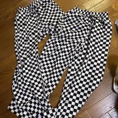 チェック柄 ワイドパンツ ブラック・ホワイト