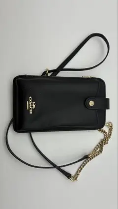 ❀即購入可能❀様専用 新品 COACH CU170 レザーウォレットポーチ 黒