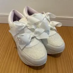 ヨースケ YOSUKE 厚底リボンスニーカー ホワイト LLのサムネイル