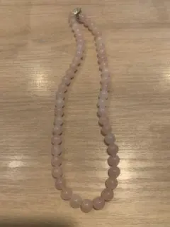 貴重なピンク 水晶天然石 ビーズネックレス