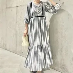新品　アーバンリサーチサニーレーベル　エアリーコットンイカット柄ワンピース