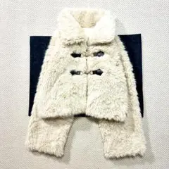 GRL フェイクファーショートコート F クリーム ビット付き ガーリー