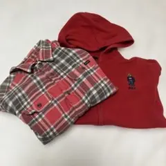 ラルフローレン130 パーカー &ネルシャツ　2点セット