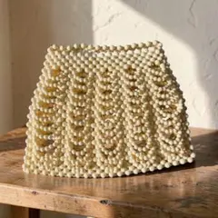 ♡タイで購入♡ハンドメイド♡パーティバック　ホワイトビーズ