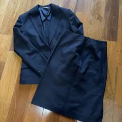 エヌライン プレシャス セットアップ スカートスーツ ストレッチ ブラック