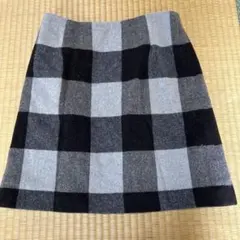 ブラックとグレー チェック タイトスカート Mサイズ