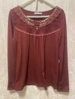 長袖 トップス レース装飾❤️アクシーズファム