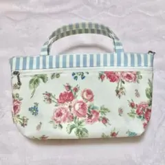 ローラアシュレイ　バッグインバッグ　ポーチ　バンチェッドロージズ