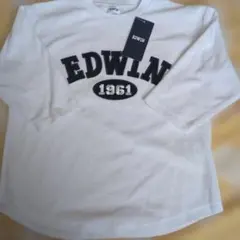 新品.未使用 EDWIN 7分 袖カットソー 120cm ホワイト