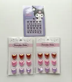 Sanrio クロミ　ネイルシール　デコレーションシールハート　３枚セット