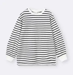 GU♡ライトスウェットボーダーオーバーサイズT♡オフホワイト♡XL