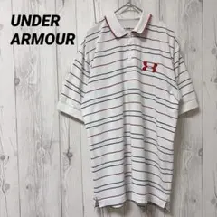 【アンダーアーマー】メンズ　ポロシャツ　半袖　ボーダー　L
