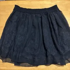 ブラック フレアミニスカート 総柄
