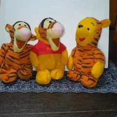 愉快なティガーとプーさんのぬいぐるみ…3セット♪