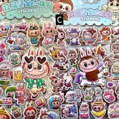 ラブブ♡立体ステッカー　ボンボンドロップシール　ぷっくり立体シールc　4枚セット