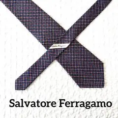 Salvatore Ferragamo ネクタイ　チェック　小魚　星　太陽