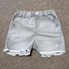 グレー フリンジ裾 ショートパンツ 120