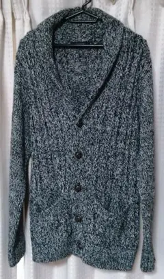 RAGEBLUE ニット カーディガン Mサイズ グレー系 フロントポケット付き