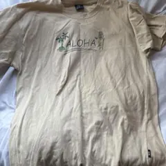ALOHAプリント ベージュ Tシャツ Mサイズのサムネイル
