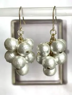 コットンパールピアスイヤリング　298