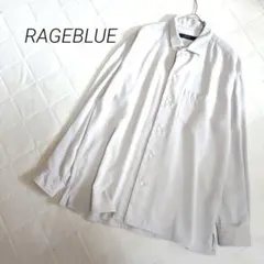 レイジブルー 長袖シャツ ブラウス Lサイズ ライトグレー オフィス