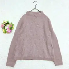 ウール混★ 【ジョルジュレッシュ】 ハイネック セーター (M) くすみピンク