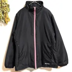 ケイパ 中綿ジャケット ブラック ジップアップ 防寒 軽量 シンプル Lサイズ