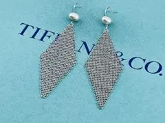 極美品✨ ティファニー ピアス メッシュ スカーフ レース シルバー925 