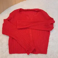 GU レッド アンサンブル ニット