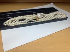 ホワイトパール 多重ネックレス 専用ケース付き