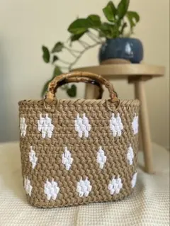 ハンドメイド　クラフトバンド　かごバッグ