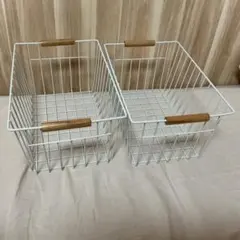 ホワイトメタルバスケット2個セット