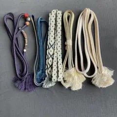 帯締め 5本セット 正絹 帯留め 多色