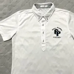 ●フェアリーパウダー●ポロシャツ ホワイト ダイヤ柄 ゴルフ 白 2 メンズ