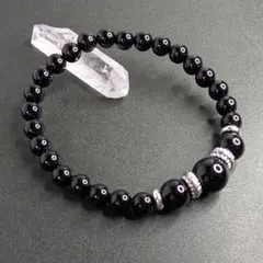 【在庫整理セール】最強魔除け モリオン 黒水晶 オニキス ブレスレット 天然石