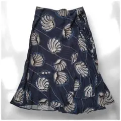 美品 TARA JARMON タラジャーモン ラップ スカート 紺 ネイビーのサムネイル