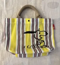 ROOTOTE ルートート　スヌーピー ししゅう　ストライプ　トートバッグ