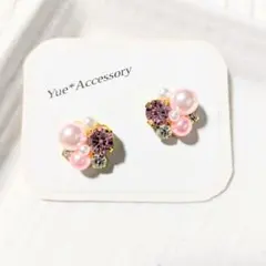 S-274　ハンドメイド☆ビジューピアス／イヤリング