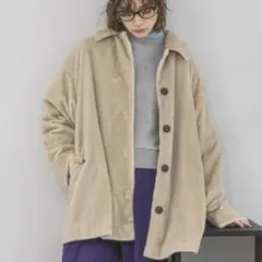 JEANASIS ファーステンカラーコート ファーコート