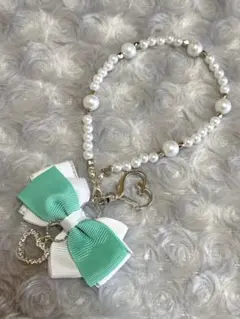 ハンドメイド　ストラップ　キーホルダー　パール