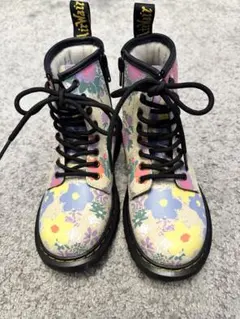 【未使用】ドクターマーチン_花柄レースアップブーツ_キッズ