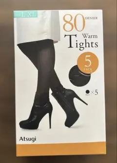 Atsugi 80デニール暖かいタイツ 5パック L-XLのサムネイル