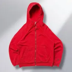 Russell zipフーディー　premium fleece 赤　M ラグラン