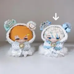 ①【ライトブルー】にじぱぺっと 10cmぬい服 くま耳