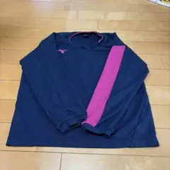 バドミントン 長袖シャツ ネイビー/ピンク