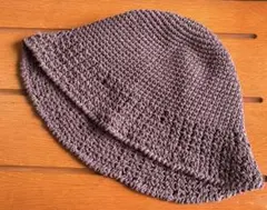 クロシェハット　クラッシャーハット　バケットハット　ブラウン　こげ茶